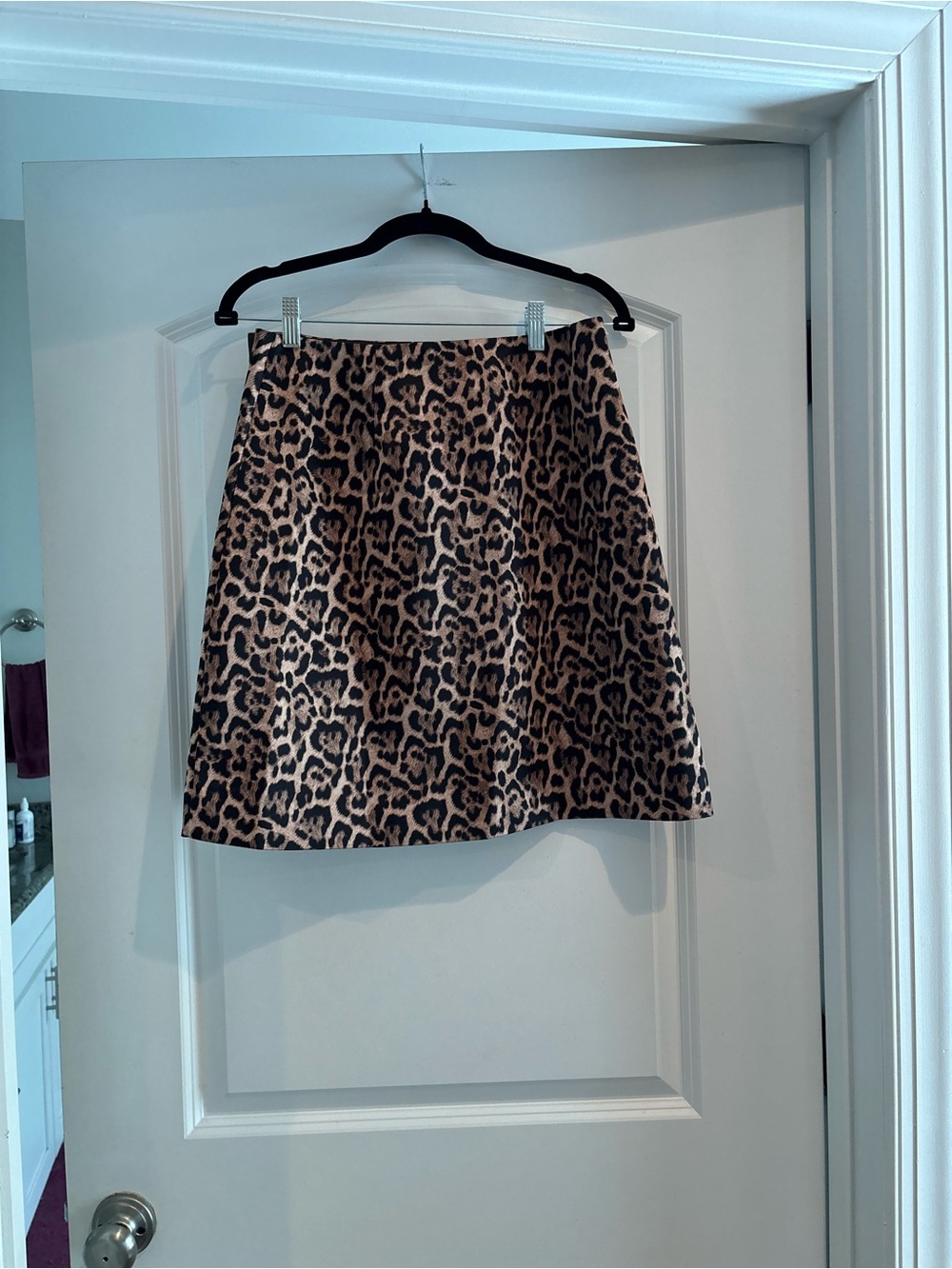 J. Crew Leopard-Print Mini Skirt in Tan and Black